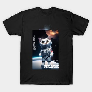 Cute funny  cat walk in space T-Shirt